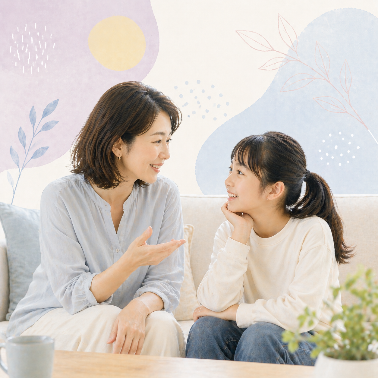 子どもの氏の変更について話し合っている親子のイメージ