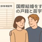 国際結婚をする人のイラスト